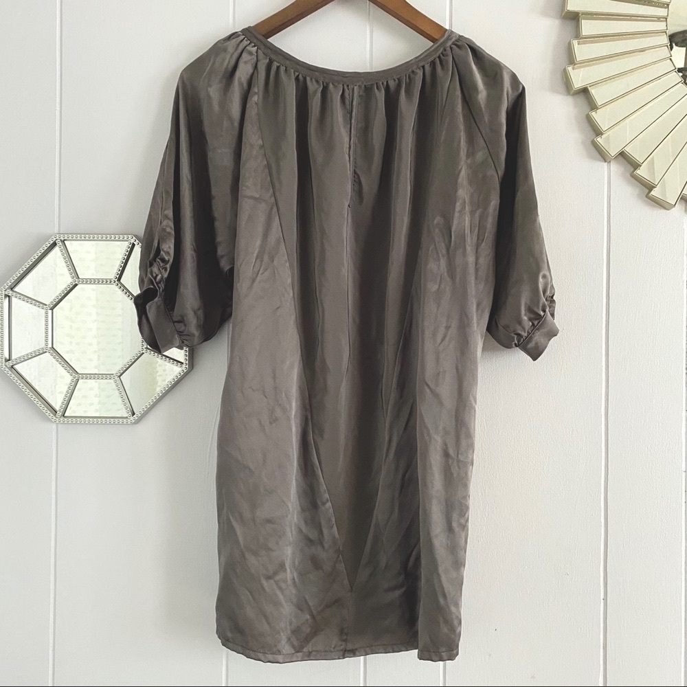 Grey Ant Silk Tunic Gray Key Hole Open Back XS